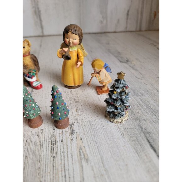 Vintage angel tree bear Figure Set Xmas Decor unique - Picture 5 of 9